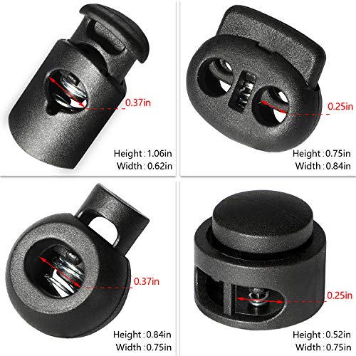 Plastic Cord Lock Hole Spring Plug for Drawstrings, Shoelaces, Bag...