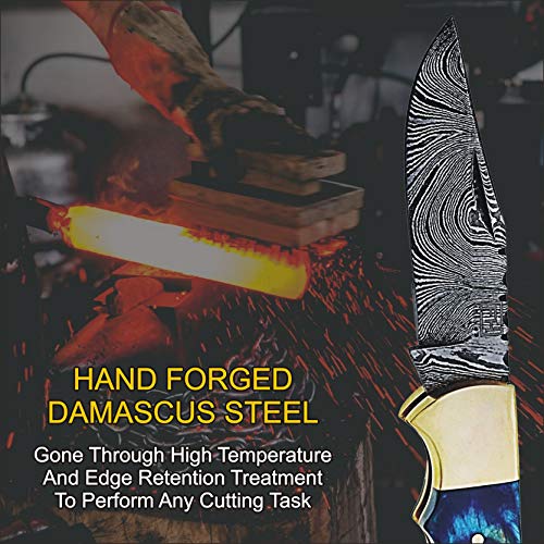 6.5 Inch Handmade Damascus Pocket knife for Men Folding Knife with...