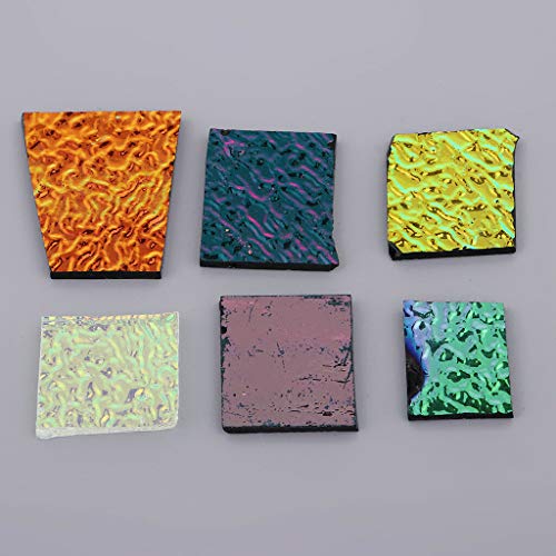 FidgetKute 28g Assorted Dichroic Glass Scraps Fusing Glass Fusible...