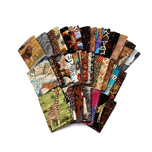 10 Fat Quarters - Africa African Fat Quarter Bundle Animals Lions ...