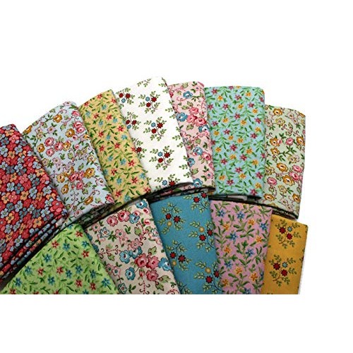 10 Fat Quarters - Assorted Blecker Street Flowers Floral Calico Bl...