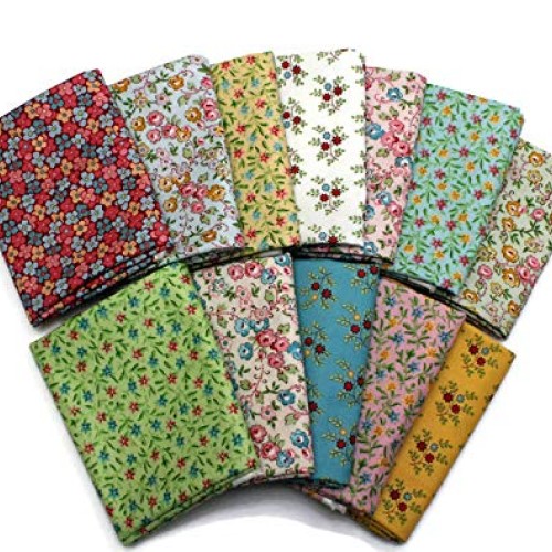 10 Fat Quarters - Assorted Blecker Street Flowers Floral Calico Bl...