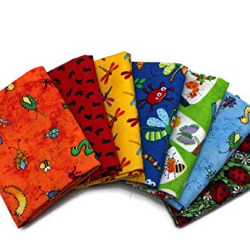 10 Fat Quarters - Assorted Bugs Insects Creepy Crawlies Beetles Mo...