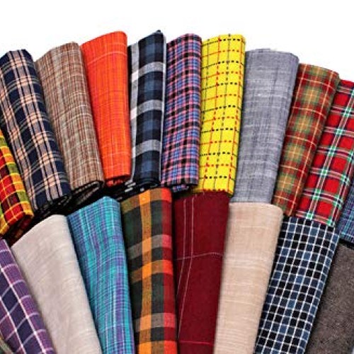 10 Fat Quarters - Assorted Homespun Yarn Dyes Rustic Woven Plaid C...