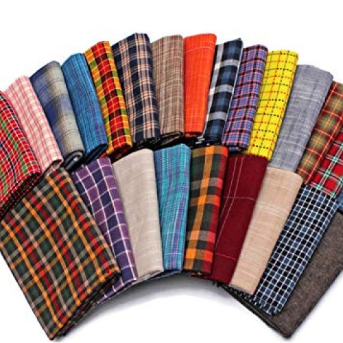10 Fat Quarters - Assorted Homespun Yarn Dyes Rustic Woven Plaid C...