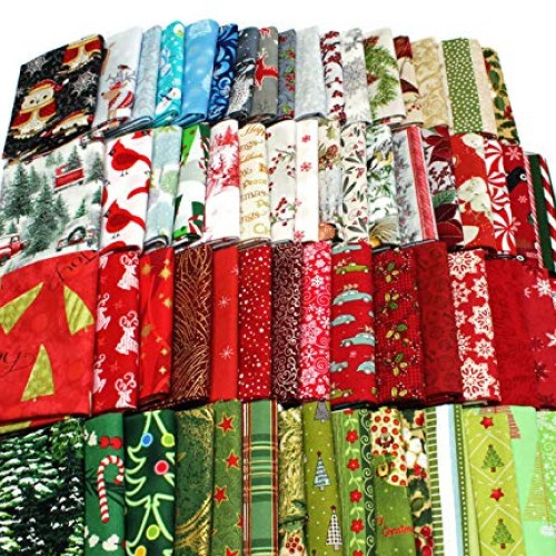 10 Fat Quarters - Christmas Assorted Fat Quarter Bundle Holiday Fe...