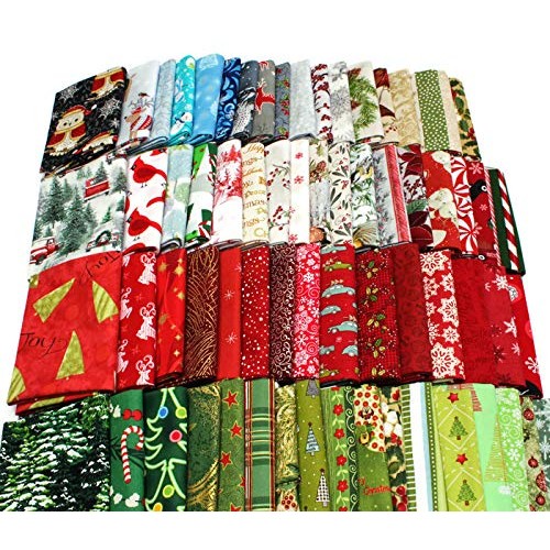 10 Fat Quarters - Christmas Assorted Fat Quarter Bundle Holiday Fe...