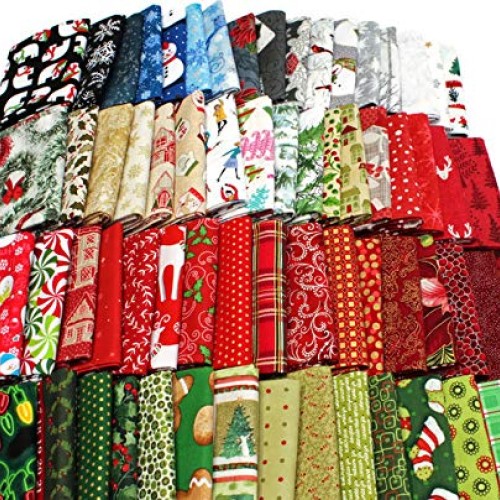 10 Fat Quarters - Christmas Assorted Fat Quarter Bundle Holiday Fe...