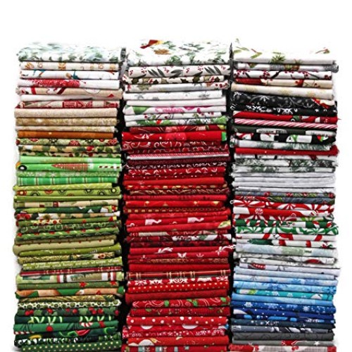 10 Fat Quarters - Christmas Assorted Fat Quarter Bundle Holiday Fe...