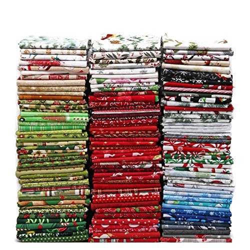 10 Fat Quarters - Christmas Assorted Fat Quarter Bundle Holiday Fe...