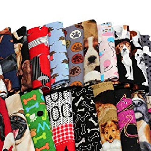 10 Fat Quarters - Dogs Fat Quarter Bundle Dog Puppy Puppies Canine...