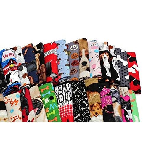 10 Fat Quarters - Dogs Fat Quarter Bundle Dog Puppy Puppies Canine...