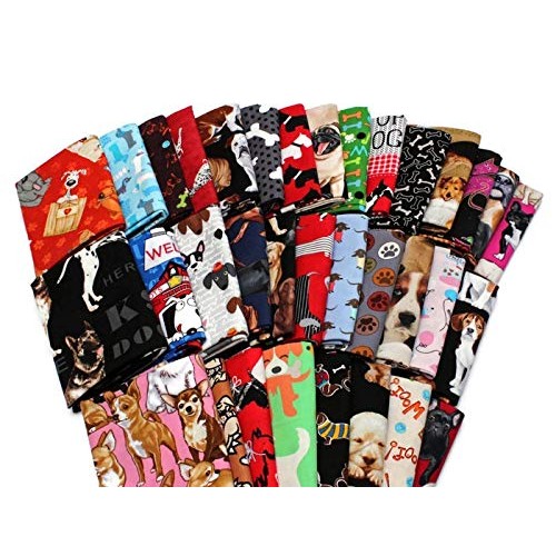 10 Fat Quarters - Dogs Fat Quarter Bundle Dog Puppy Puppies Canine...
