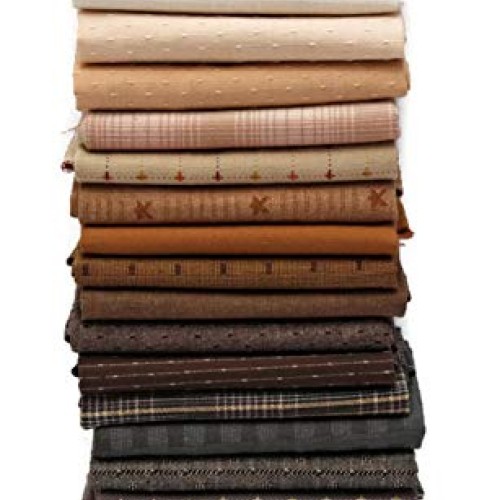 10 Fat Quarters - Textured Homespun Diamond Textiles Henry Glass A...