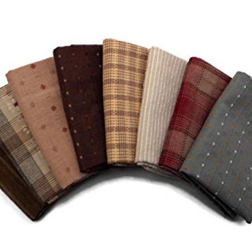 10 Fat Quarters - Textured Homespun Diamond Textiles Henry Glass A...
