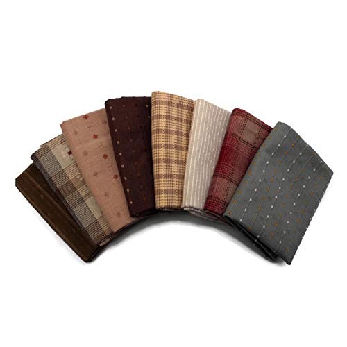 10 Fat Quarters - Textured Homespun Diamond Textiles Henry Glass A...