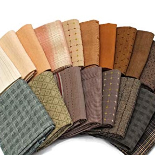 10 Fat Quarters - Textured Homespun Diamond Textiles Henry Glass A...