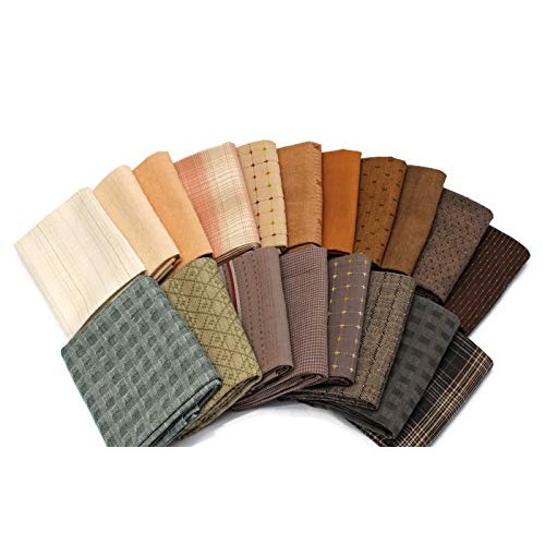10 Fat Quarters - Textured Homespun Diamond Textiles Henry Glass A...