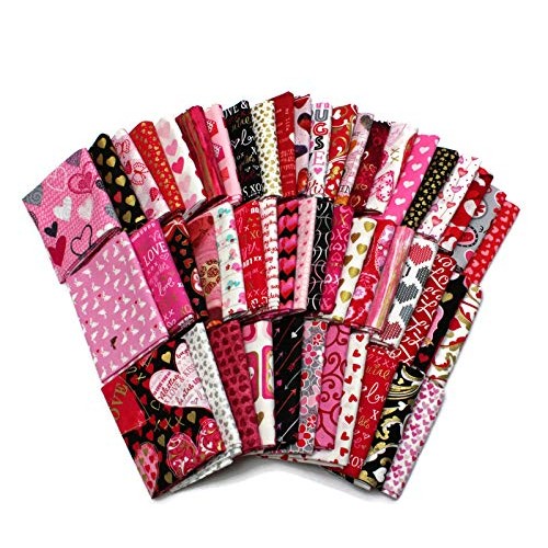 10 Fat Quarters - Valentines Day Hearts Love Sweetheart Pink Red ...
