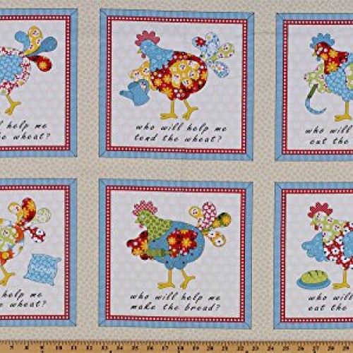23.5 X 44 Panel Cotton Little Red Hen Nursery Rhyme Chickens Far...