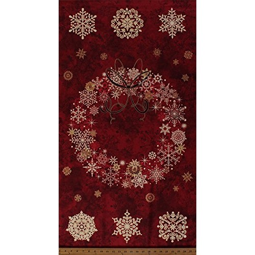 23.5 X 44 Panel Stonehenge Christmas Wreath Starry Night 2 Snowf...