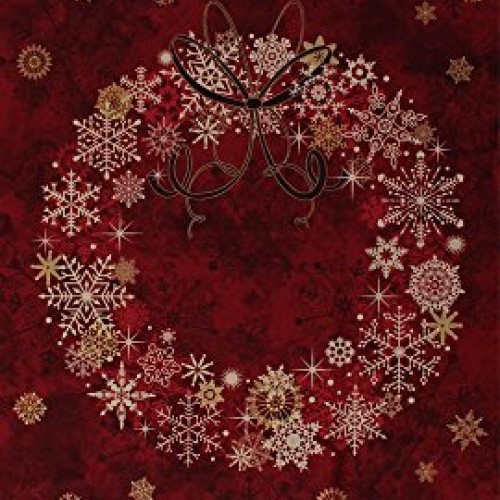 23.5 X 44 Panel Stonehenge Christmas Wreath Starry Night 2 Snowf...
