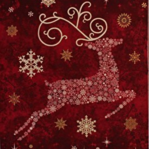 24 X 44 Panel Reindeer Snowflakes Stars Festive Winter Holiday C...