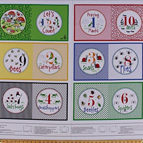 35 X 44 Panel Lets Count Garden Critters Bugs Insects Snails Be...