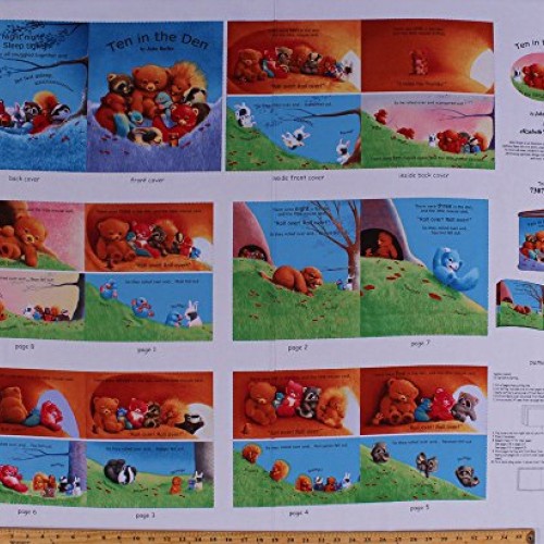 36 X 44 Panel Ten in The Den Animals Kids Childrens Soft Book B...