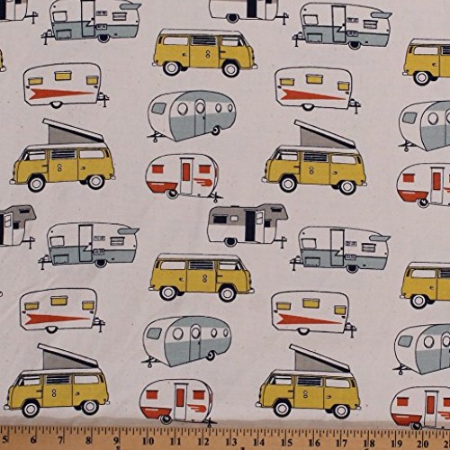 44 Lightweight Duck Canvas Retro Campers Vintage VW Volkswagon Vo...