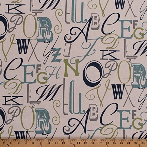 44 Lightweight Duck Canvas Retro Vintage Alphabet Letters Letteri...