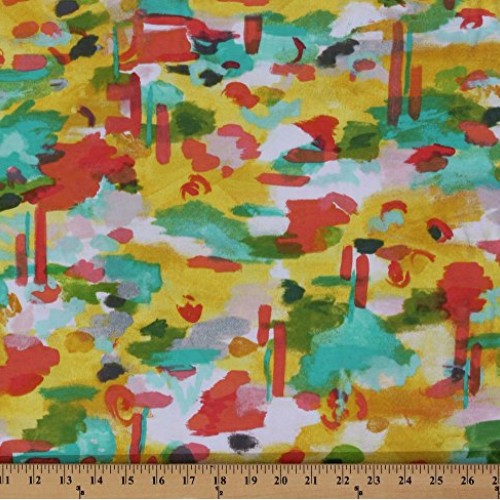 48 Cotton/Lycra Jersey Knit Sunshine Serenade Soiree Watercolor M...