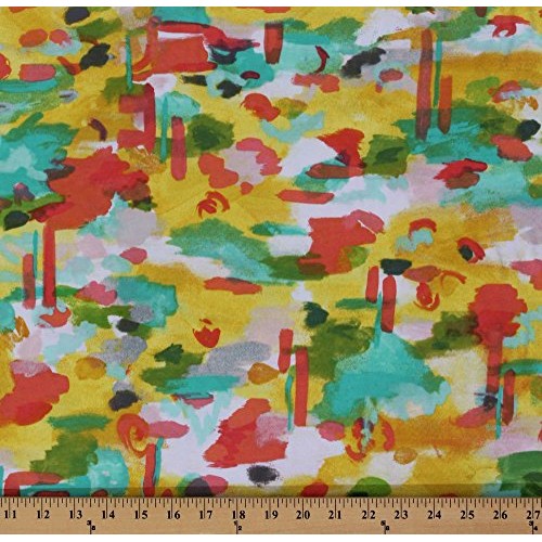 48 Cotton/Lycra Jersey Knit Sunshine Serenade Soiree Watercolor M...
