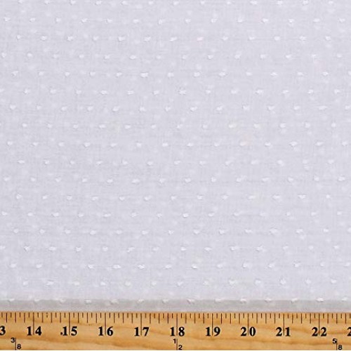 58 Cotton Swiss Tufted Dot Textured White Apparel Fabric by The Y...