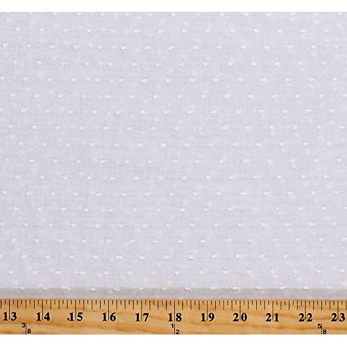 58 Cotton Swiss Tufted Dot Textured White Apparel Fabric by The Y...