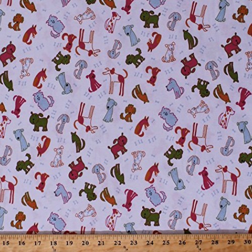 58 Knit Dogs Puppy Puppies Bones Animals on White Lightweight 4-W...