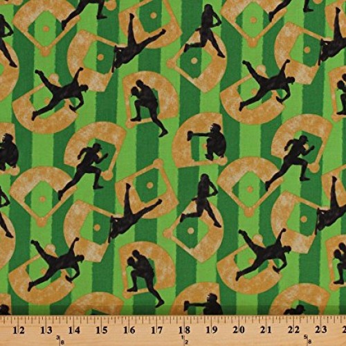 Cotton Baseball Diamonds Playing Fields Baseball Players Silhouett...