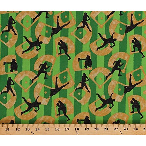 Cotton Baseball Diamonds Playing Fields Baseball Players Silhouett...