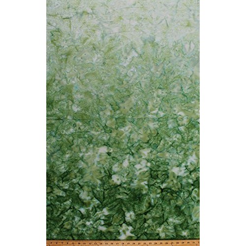 Cotton Batik Green Ombre Gradations Variations Mottled Style Hand ...