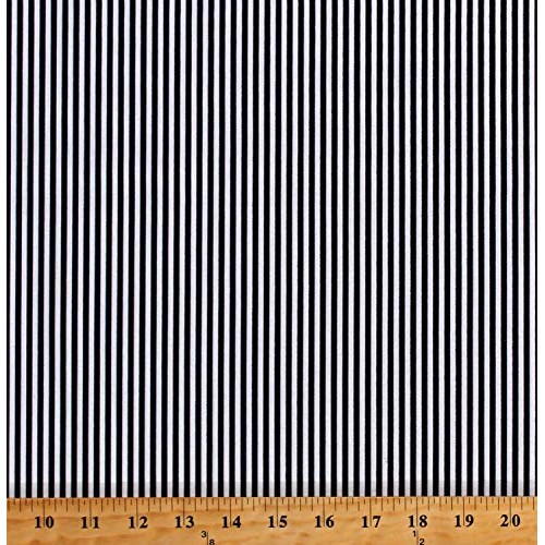 Cotton Black and White 1/8 Stripes Dutch Holland Netherlands Stri...