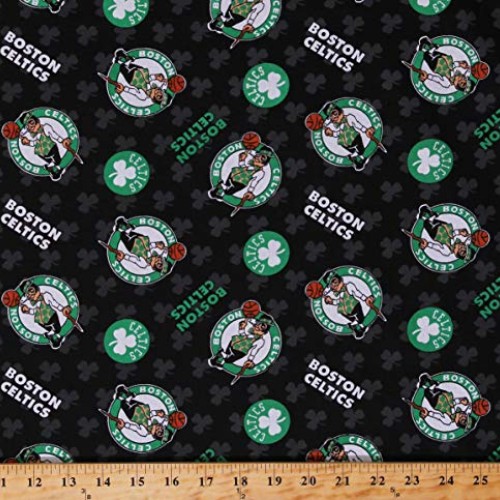 Cotton Boston Celtics on Black NBA Pro Basketball Sports Team Cott...