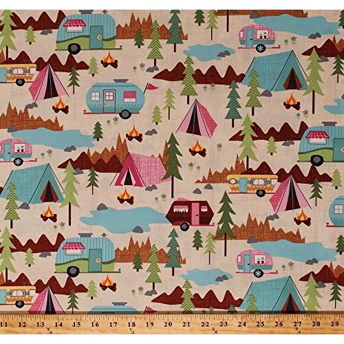 Cotton Camping Tents Trailers Campers Tenting Campfires Vacation P...
