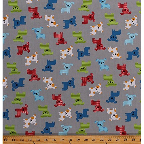 Cotton Colorful Dogs Puppy Puppies Canines Pets Stripes Polka Dots...