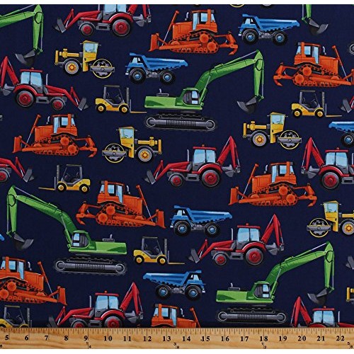 Cotton Construction Vehicles Bulldozers Forklifts Excavators Dump ...