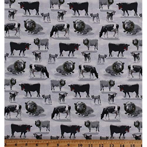 Cotton Cows Festive Cattle Christmas Farm Animals Livestock Holida...