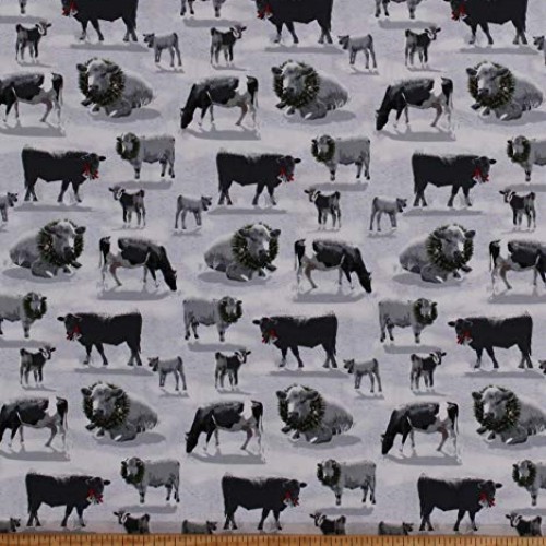 Cotton Cows Festive Cattle Christmas Farm Animals Livestock Holida...
