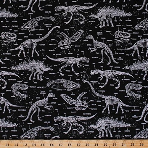 Cotton Dinosaurs Dino Skeletons Skulls Bones Bone Names T-Rex Tric...