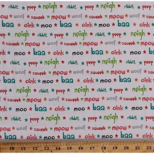 Cotton Funny Farm Animal Sounds Noises Moo Baa Meow Oink Neigh Far...