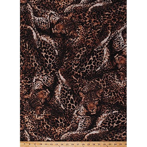 Cotton Jaguar Jaguars Animal Print Wildcats Cat Jungle Animals Saf...