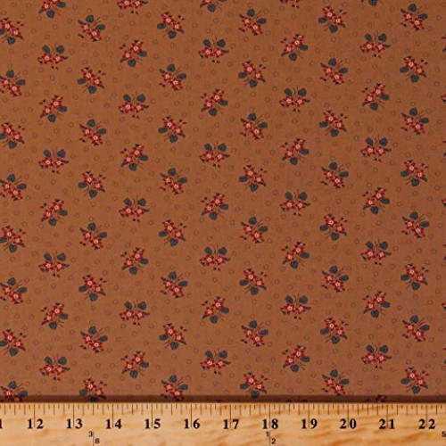 Cotton Jo Morton Hickory Road Flowers Floral Bouquets Circles on L...